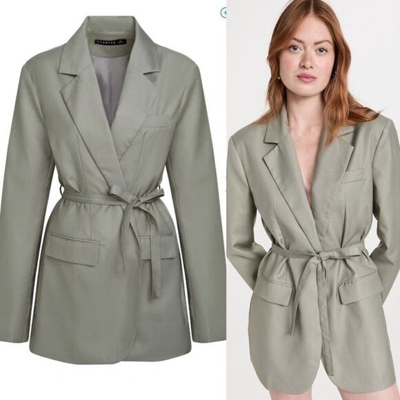Lioness Shopbop Olympia blazer green‎ dress minimalist size small chic preppy - Picture 1 of 11
